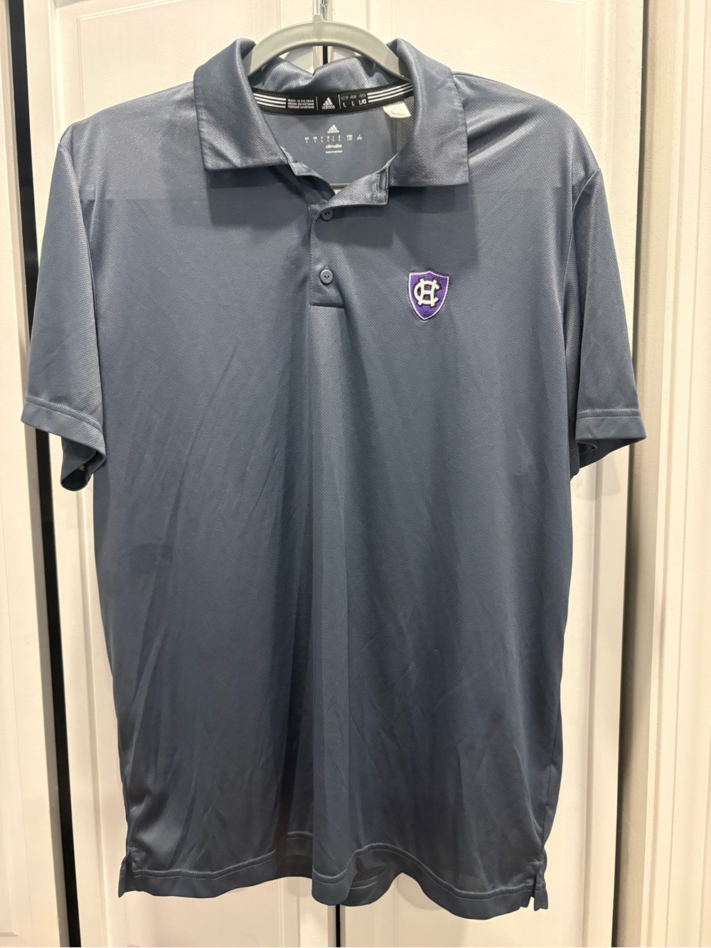 adidas Men’s Blue Slate Performance Polo with Crest